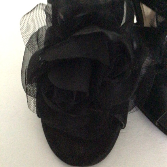 NINA BLACK SATIN STRAPPY SLINGBACK HEELS SIZE 8.5 CARLINA - Picture 14 of 14